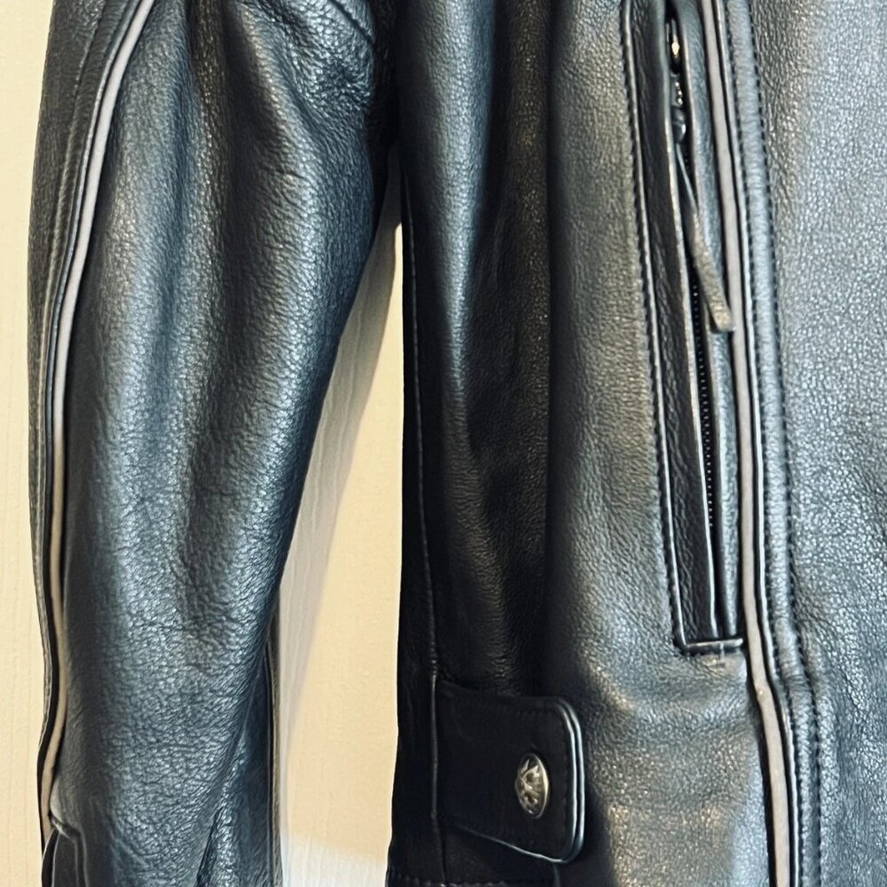 HARLEY-DAVIDSON Women's Purple Steel Heart Black Leather Jacket Like New Large​ - Picture 8 of 8